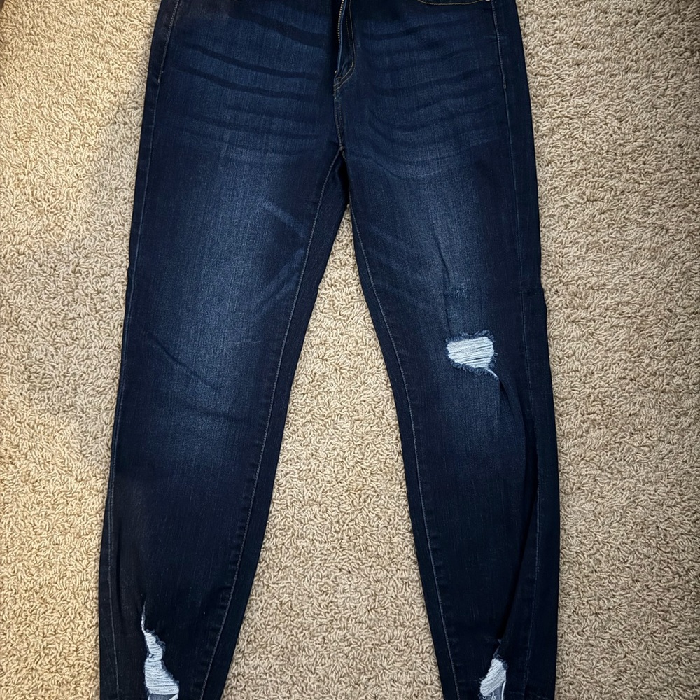 KanCan Dark Blue Distressed Skinny Jeans